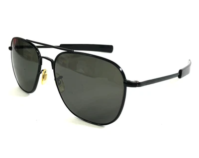 Gafas de sol ópticas americanas vintage Vietnam Pilot 5 1/2 negras con lentes grises Foto 1 de 4