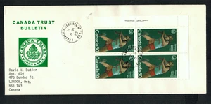 Canadá #666, 1975 50¢ Olympic Hurdler UL bloque de placas, Canada Trust cachet FDC - Imagen 1 de 1