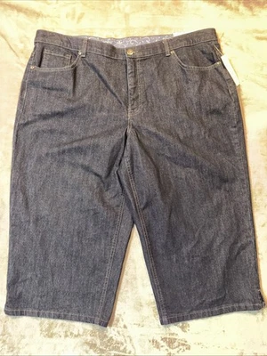 New Women's Faded Glory Denim Comfort Waist Capri Plus Size 24W - Image 1 of 4