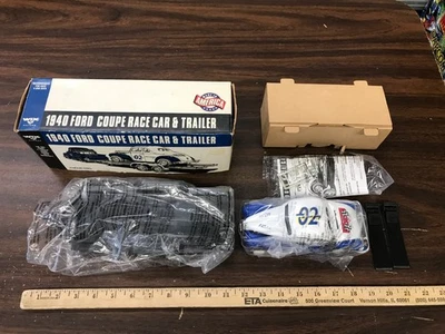 1940 Ford Coupe Race Car & Trailer Wix Filters Diecast Bank 1:24 Ertl Coin Bank - Image 1 of 4