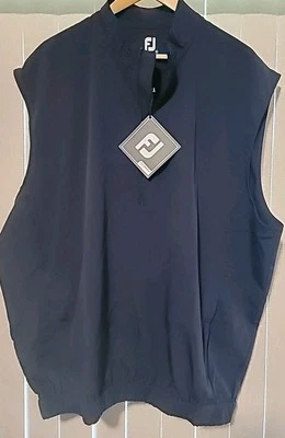 New FootJoy FJ Size XL Black Pullover Half Zip Sleeveless Golf Vest - Image 1 of 4