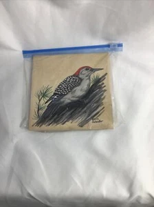 Chris Scheidler Painting of Red Bellied Woodpecker on H&R Johnson Tile Decor - Picture 1 of 2