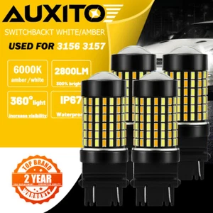 4X 3157 Switchback LED Turn Signal Light 4157na 3457a LED Bulbs 3156 White Amber - Picture 1 of 9