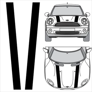 3M 5 Inch Solid Racing Stripes Decals for Mini Cooper Clubman Countryman Hood - Picture 1 of 8