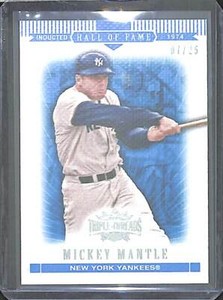 2007 Topps Triple Threads Sapphire Hall of Fame #7 Mickey Mantle No 7 of 25