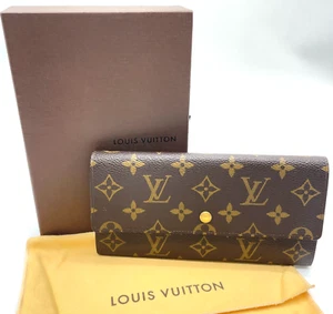 Auth Louis Vuitton Monogram Portefeuille Sarah M61734 Wallet W/Box/Bag i040134 - Picture 1 of 15