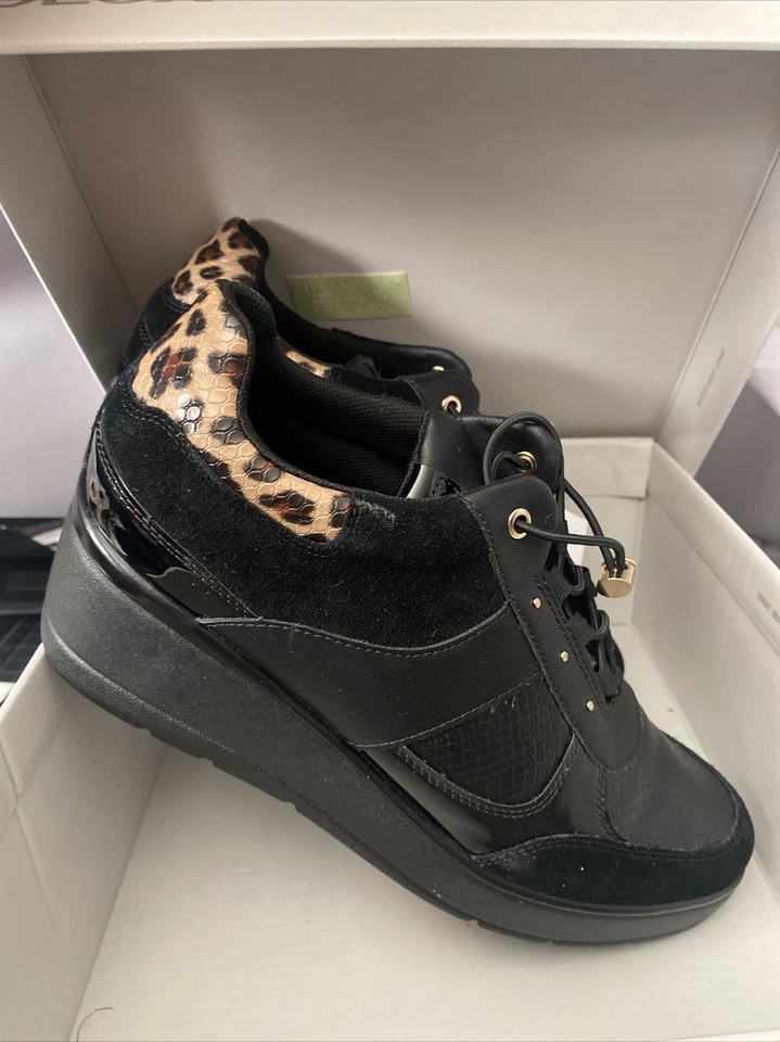 Geox Respira Women Shoes Patent Leather /Suede Shoes Booties Animal Print S 10US - Image 1 of 4