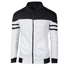 Mens Zip Up Jacket Coat Windbreaker Outwear Sweatshirt Long Sleeved Sport Tops ◐