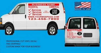 Set of 3 - Vehicle Vinyl Decal Sticker Business Signs Custom - Image 1 of 4