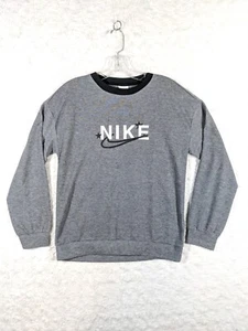 Nike Sweatshirt Girls Youth Large Gray Dri Fit Crew Neck Long Sleeve Activewear - Picture 1 of 8