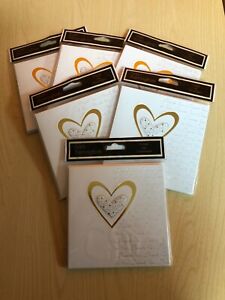 Heart Design Wedding Gift Thank You Cards Job Lot of 30 (6 Packs of 5)