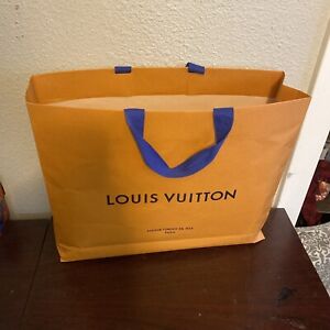 LOUIS VUITTON Shopping Bag Authentic Empty Large Paper Gift Bag Blue Handle