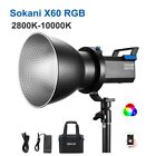 SOKANI X60 RGB LED Video Light 80W COB Daylight 2800k-10000K CRI96+ APP Control