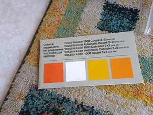 COLORI E TAPPEZZERIE NEI PROGRAMMI VOLKSWAGEN 1968/69 COUPE' CABRIOLET AUTOMATIC - Imagen 1 de 3