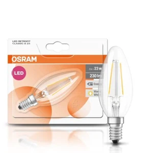 Osram LED Filament Leuchtmittel Kerze 2W = 25W E14 klar FS warmweiß 2700K - Bild 1 von 4