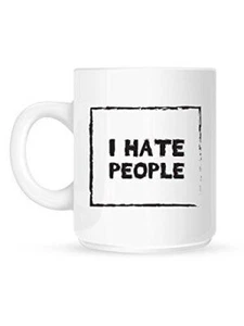Grindstore I Hate People Mug White Ceramic Funny Gift for Tea Coffee - Picture 1 of 14