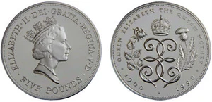 Great Britain 1990 5 pounds Silver 92.5% PF - Picture 1 of 1