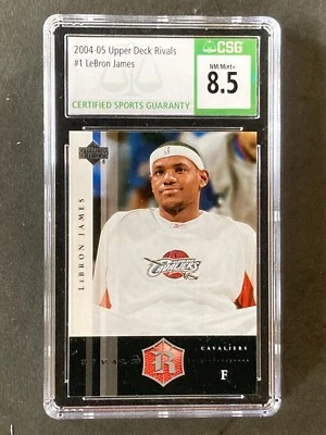 2004 Upper Deck Rivals #1 Lebron James Green Label CGC / CSG 8.5 - Image 1 of 2