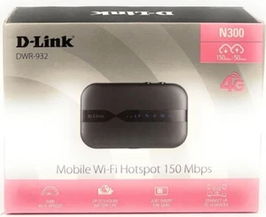 D-Link DWR-932 Mobiler LTE WLAN Hotspot, Single Band, 4G LTE 150 Mbit/s, Schwarz - Bild 1 von 3