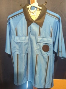 Soccer REFEREE JERSEY - Official Sports Men’s Size L -USSF Short Sleeve - Blue - Imagen 1 de 4