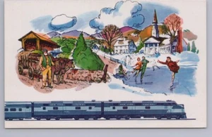 New England Central Railroad, New England Szenen, Vintage Chrom Kunst Postkarte - Bild 1 von 2