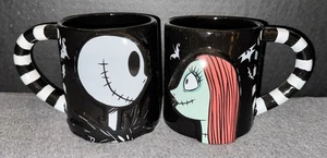 The Nightmare Before Christmas Disney 20 Oz. Mug Set Black Jack & Sally - Picture 1 of 6