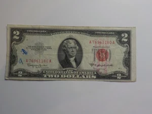 Currency Note 1953 2 Dollar Bill Paper Money Red Seal United States American - Picture 1 of 2