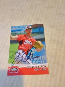 BISHOP LETSON auto 2024 Autograph Carolina Mudcats card MILWAUKEE BREWERS - Imagen 1 de 3