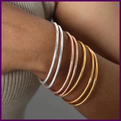 Fadeless Stainless Steel Bangle Bracelet For Women Non Fading Circular - Image 1 of 4