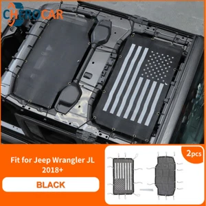 Sunshade Mesh Shade Top Cover US Flag Pattern for Jeep Wrangler JL 2018+ 4 Door - Picture 1 of 11