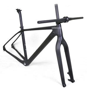 29er Carbon Mountain Bike Frame Fork Handlebar Stem 16" Matt 142mm Thru Axle BSA - Picture 1 of 8