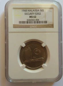 MALAYSIA 1968 NGC MS62 50 CENTS - Picture 1 of 4