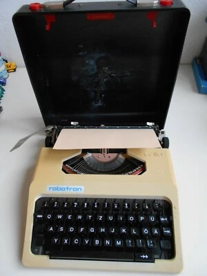 Reiseschreibmaschine ROBOTRON CELLA DDR Nostalgie Sammler Mit Kasten - Bild 1 von 3