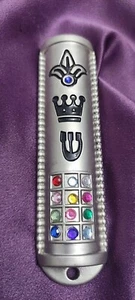 Silver Jewish Mezuzah Case Protection Car Home Door House Judaica Jerusalem New - Picture 1 of 4