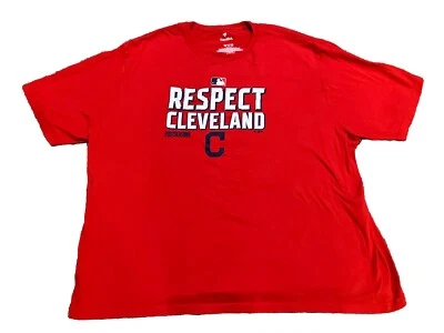 Fanatics T Shirt Mens 5XB Red Respect Cleveland Guardians Baseball MLB Big Tall - Image 1 of 4