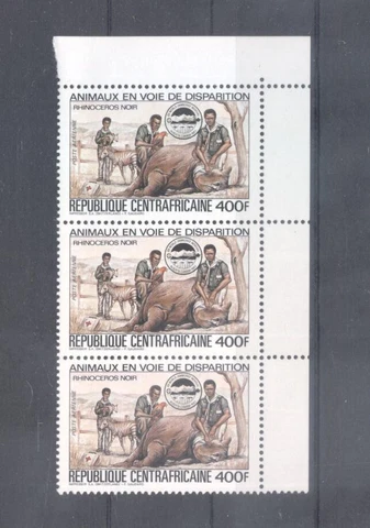 (887675) Scouting, Rhinoceros, - Odd values -, Centr.Afr.Republic Cover