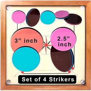 STRIKERS CARROM BOARD DISK/COINS , GOOD FOR LARGE SIZE BOARDS SET OF 4 STRIKERS.