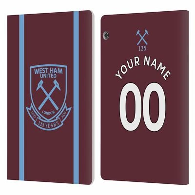 CUSTOM WEST HAM UNITED FC 2020/21 KIT LEATHER BOOK CASE FOR HUAWEI XIAOMI TABLET - Image 1 of 4