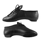 Jazz Dance Shoes - Unisex Black Leather Split Sole Hard JIG Irish Pumps Tap Shoe