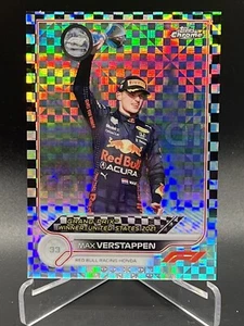 2022 Topps Chrome F1 Formula 1 Max Verstappen CHECKERED FLAG REFRACTOR #172 - Picture 1 of 2