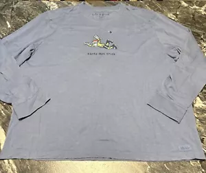 T-shirt uomo Life Is Good vintage "Santa Hat Trick" Natale hockey taglia 3XL blu - Foto 1 di 10