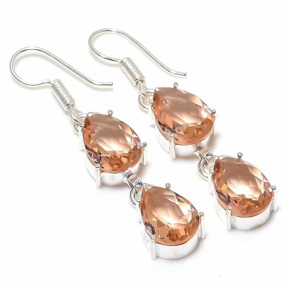 Orecchini gioiello in argento sterling 925 fatti a mano con pietra preziosa m... - Immagine 1 di 1