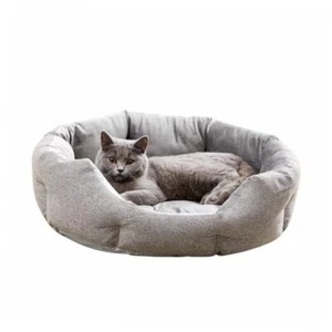 Made4Pets Cat Beds for Indoor Cats - Dog Beds for Small Dogs, Round Pet Grey - Picture 1 of 7