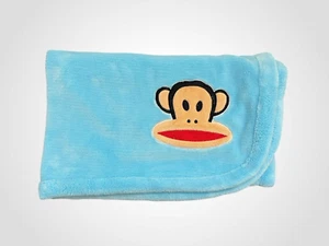 Small Paul Frank Monkey Face Blue Blanket Soft Fleece Baby Lovey Security - Picture 1 of 6