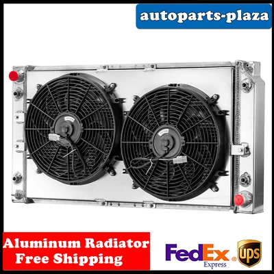 4 Row Radiator Shroud Fan For Chevy Caprice Impala Buick Roadmaster 1994-1996 Foto 1 de 4