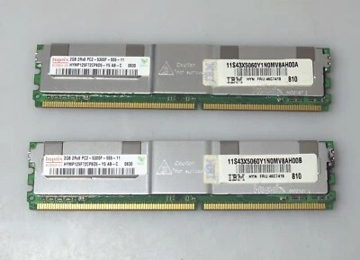 IBM Hynix 2 x 2GB (4GB) FRU: 46C7419 Memory / PC2-5300F-555-11 - Image 1 of 3