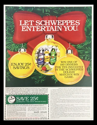 1987 Schweppe's Club Soda Tonic Water Circular Coupon Advertisement - Image 1 of 2