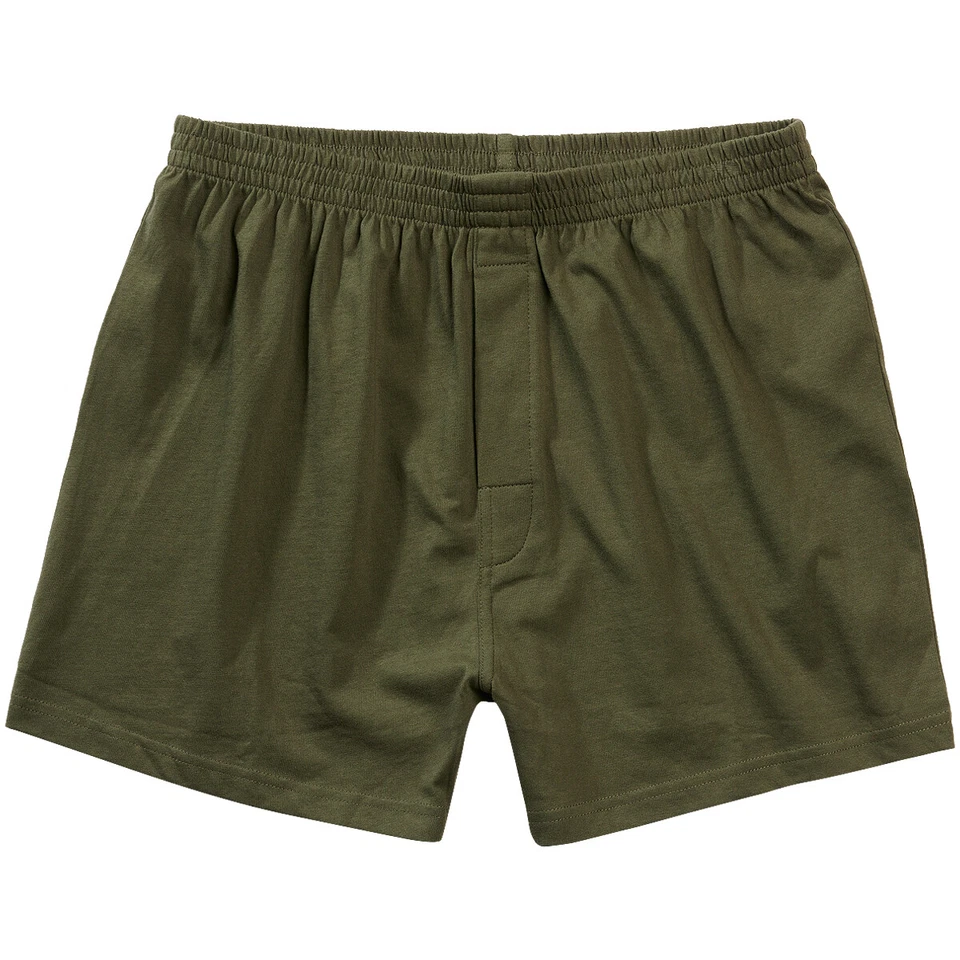 Brandit Boxer Hommes Sous-Vêtements Armée Short Combat Doux Coton Ample Olive - Photo 1/1