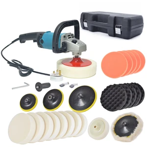 Car Polishing Machine Polisher Sander Buffer 1400W Tool Box & XXL Big Sponge Set - Picture 1 of 10