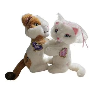 2004 Mattel Barbie Wolfie & Serafina umarmende Katzen 7 Zoll Plüsch Prinzessin Pauper - Bild 1 von 1